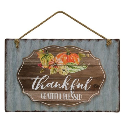 Thankful Grateful Blessed Sign
