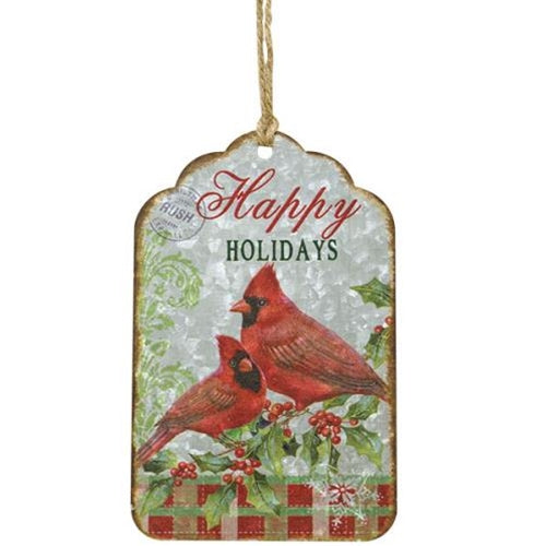 Happy Holidays Cardinal Tag