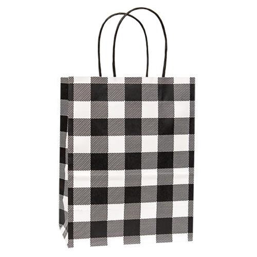 Black & White Buffalo Check Gift Bag Medium