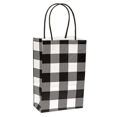 Black & White Buffalo Check Gift Bag Small