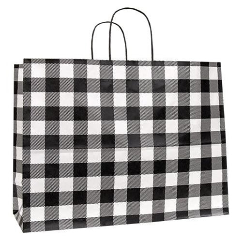 Black & White Buffalo Check Gift Bag Large