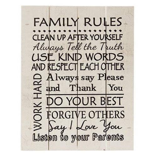 Family Rules Pallet Art