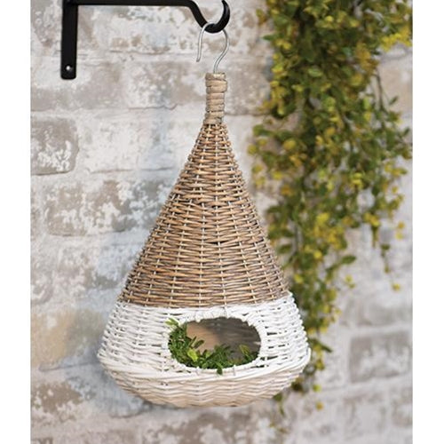 *White Dipped Willow Bird House 16"
