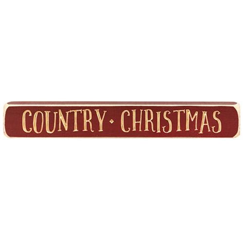 Country Christmas Engraved Block 12"