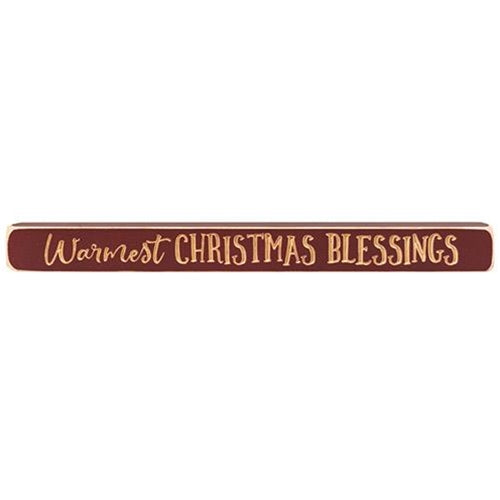 Warmest Christmas Blessings Engraved Block 1.75" x 18"