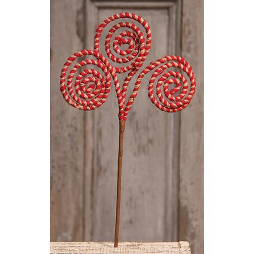 Red Spiral Candy Pick 18"
