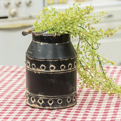 Black Distressed Milk Can With Handle