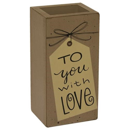 To You with Love Wood Vase