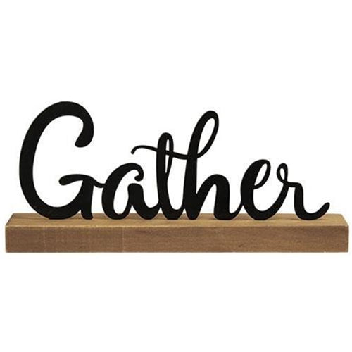 Gather Standing Metal Sign
