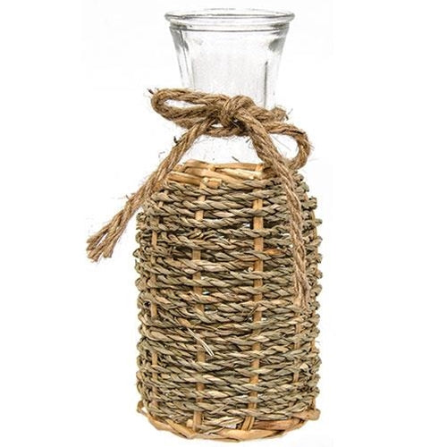Willow Wrapped Glass Bottle - 8"