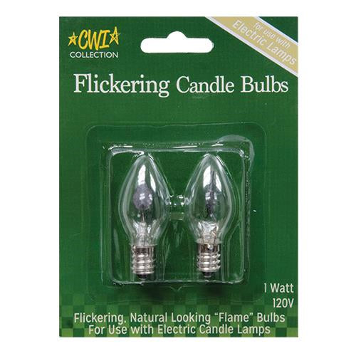 2/pk Flicker Candle Bulbs 1W