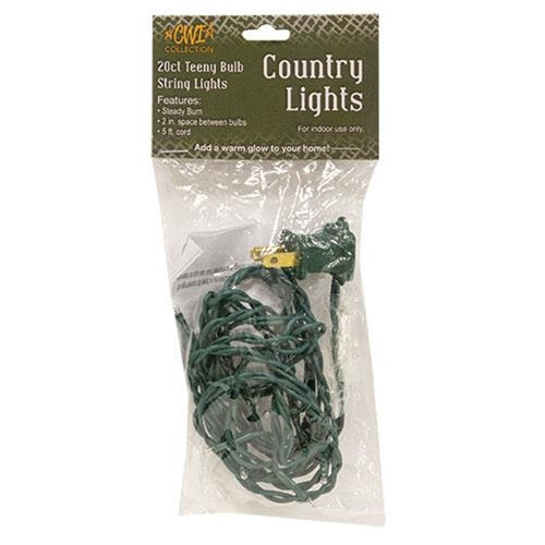 Teeny Lights Green Cord 20ct